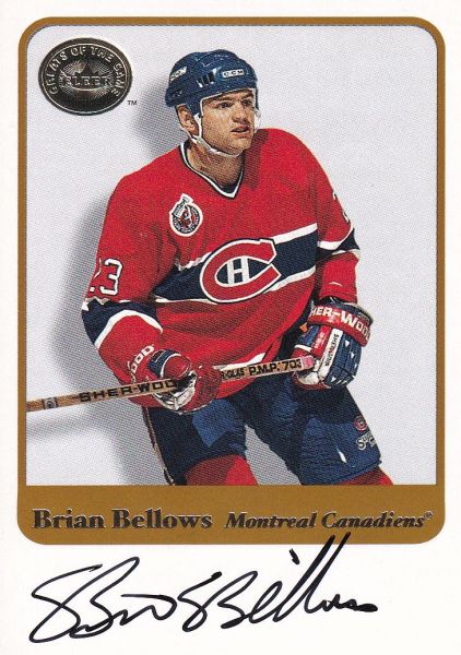 AUTO karta BRIAN BELLOWS 01-02 Fleer Greats of the Game Autograph číslo BRBE